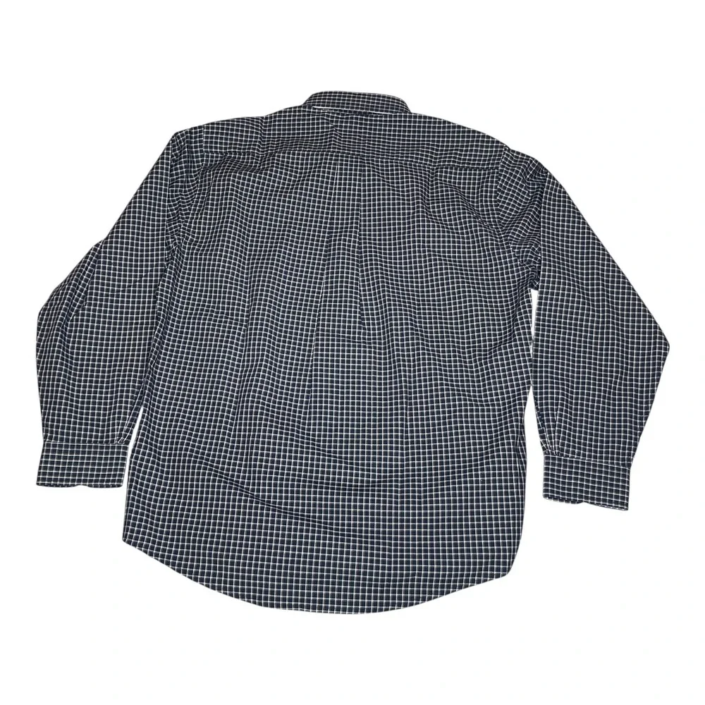 Brooks‎ Brothers 346 Mens Medium Grey Plaid Check Cotton Button Down Shirt